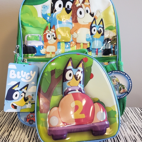 Bluey 2 Piece Backpack Set with Detachable Insulated Lunch Bag - Picture 10 of 11